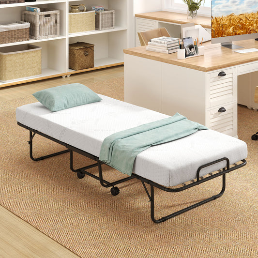Cot Size Folding Bed Frame, Memory Foam Mattress, Metal Frame Folding Beds Options at Gallery Canada