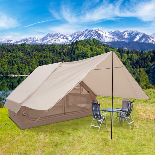 4-6 Person Inflatable Camping Tent With Porch, Carrying Bag, Beige Tents Beige at Gallery Canada