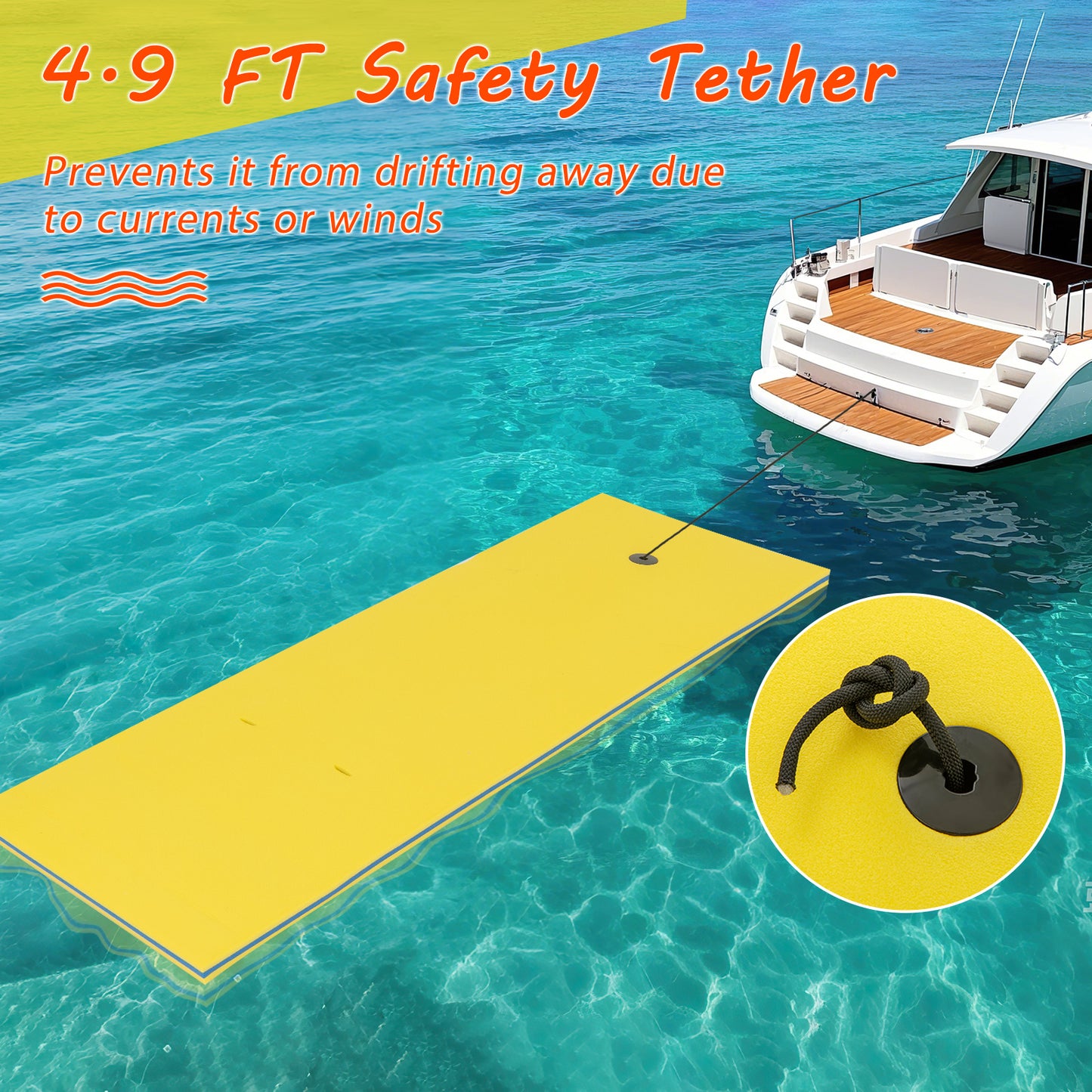 3-Layer Tear-Resistant Foam Floating Pad, Yellow Swimming at Gallery Canada