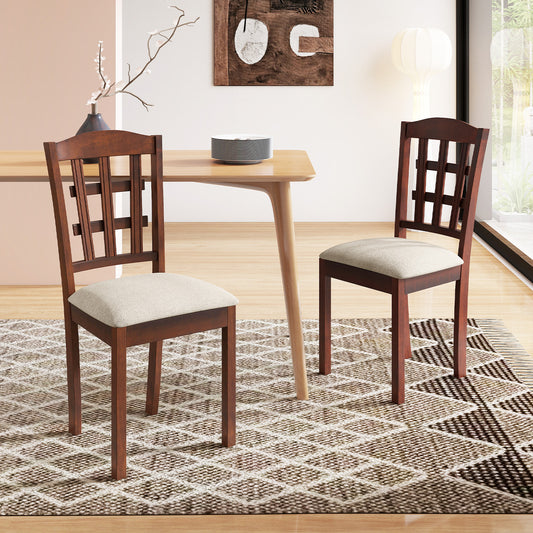 Set Of 2 Wood Kitchen Chairs, Faux Leather Upholstered Seat, Coffee Dining Chairs Coffee at Gallery Canada