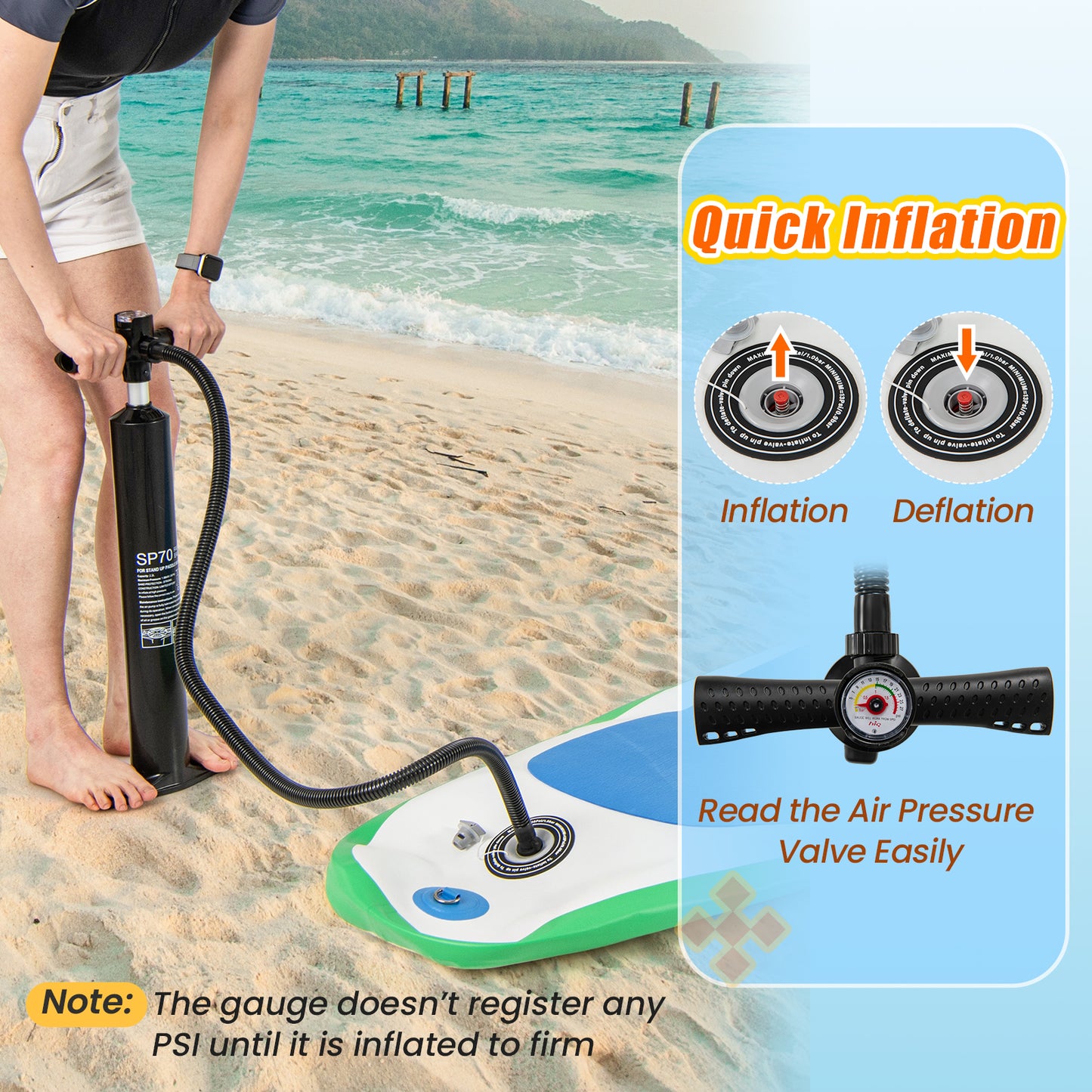 11 Feet Premium SUP Inflatable Stand Up Paddle Board with Accessories and Repair Kit-L Surfing at Gallery Canada