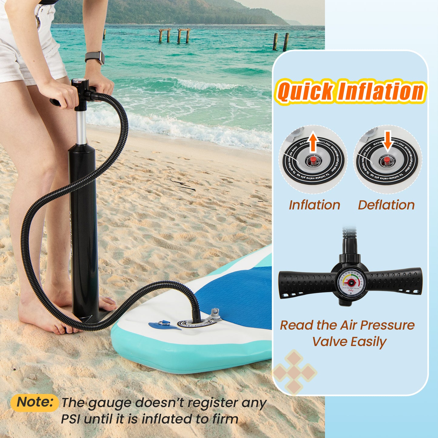 11 Feet Premium SUP Inflatable Stand Up Paddle Board with Accessories-L Surfing at Gallery Canada