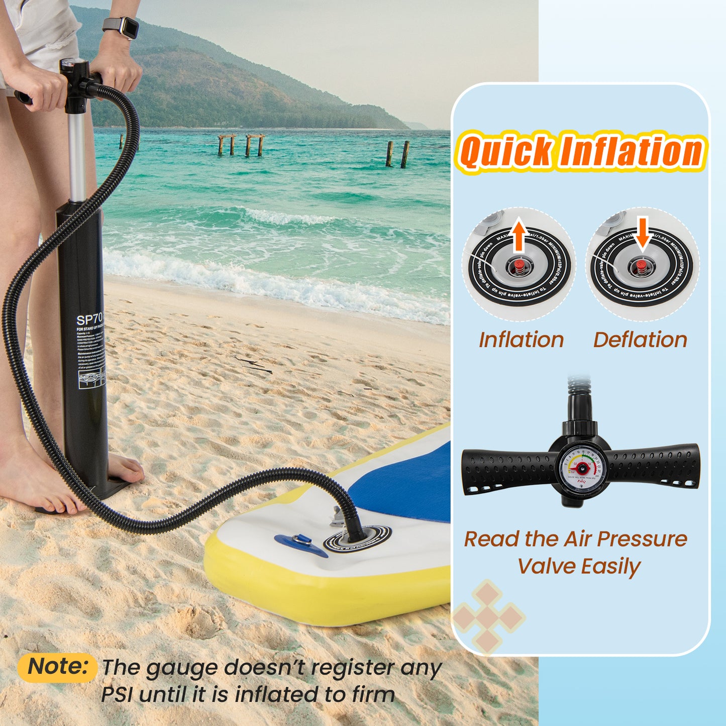 11 Feet Inflatable Stand Up Paddle Board, L, With Accessories Surfing at Gallery Canada