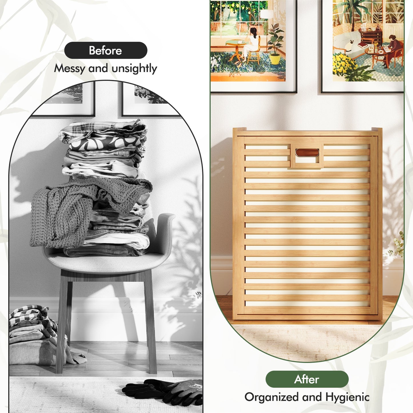 18 Gal Bamboo Tilt-Out Laundry Hamper, Removable Fabric Bin, Natural Laundry Baskets at Gallery Canada