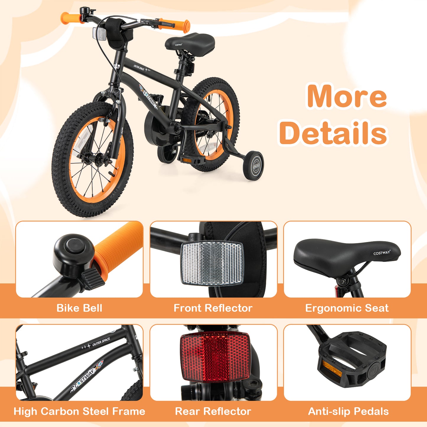 14-Inch Kids Bike, Adjustable Seat, For 3-5 Years Old, Black Kids Bike at Gallery Canada