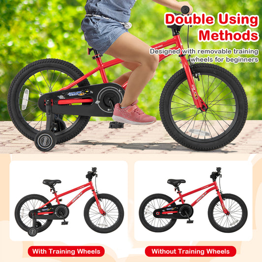 18-Inch Kids Bike, Ages 3-8, Handbrake, Coaster Brake, Bell, Red Kids Bike Red at Gallery Canada