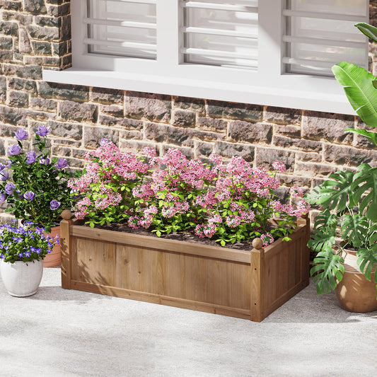 46 x 24 x 16 Inch Rectangular Planter Box, With Drainage Holes, Brown Raised Garden Beds Brown at Gallery Canada