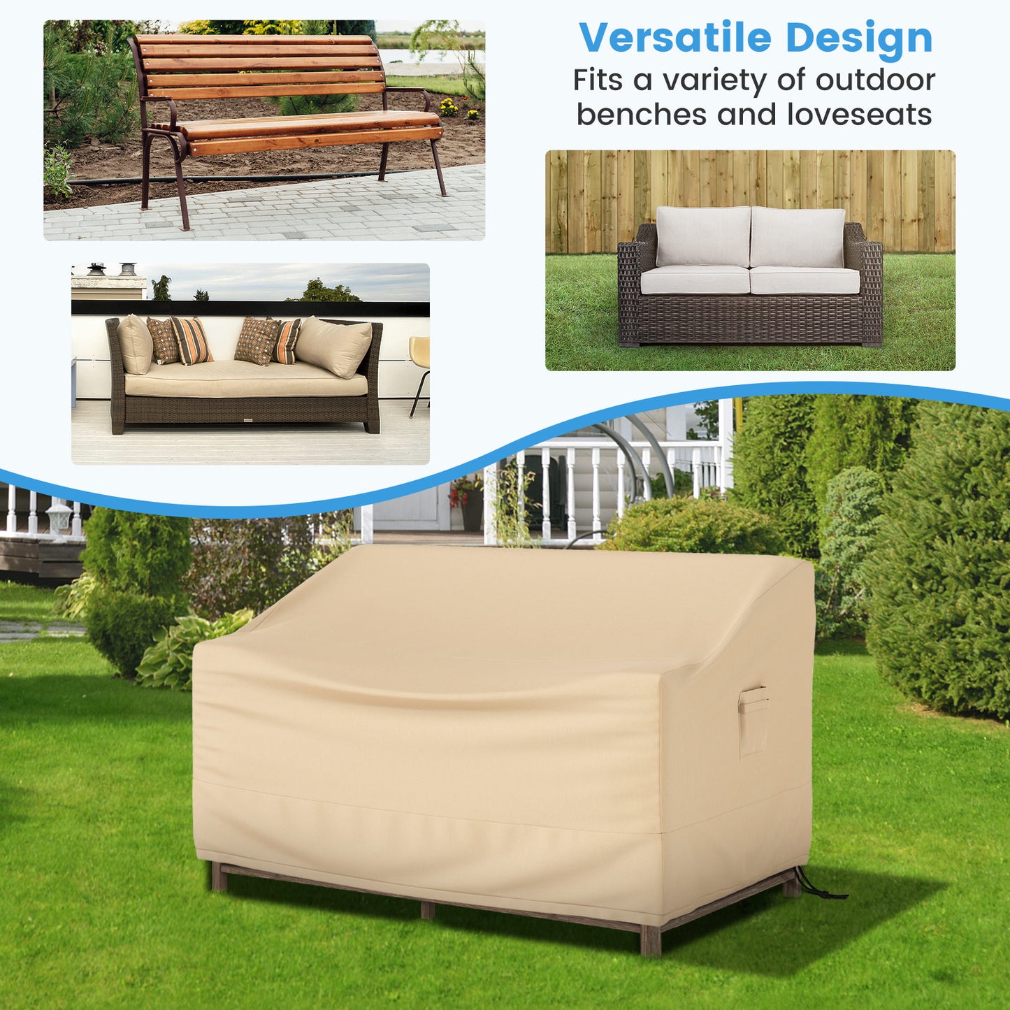 Patio Furniture Cover, 60 x 43 x 30 Inches, Beige Outdoor Furniture Accessories at Gallery Canada