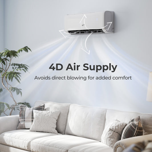 Airtural Series 9100 BTU 20.5 SEER2 WiFi Enabled Mini Split AC 115V Compatible with Alexa, White Mini Split Air Conditioners White at Gallery Canada
