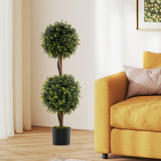 Set Of 2 Artificial Double Topiary Ball Trees Faux Plants Options at Gallery Canada