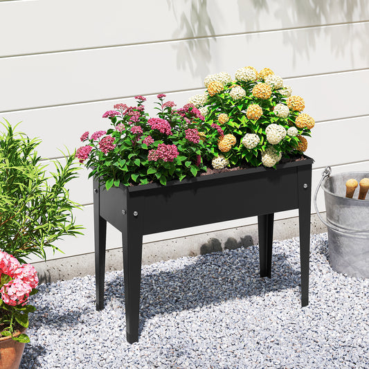 Raised Garden Bed, Elevated Metal Planter Box With Legs, S, Black Raised Garden Beds Black at Gallery Canada