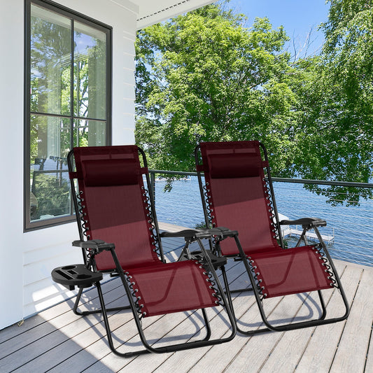 Outdoor Folding Zero Gravity Lounge Chair, Wine Beach & Lawn Chairs Wine at Gallery Canada