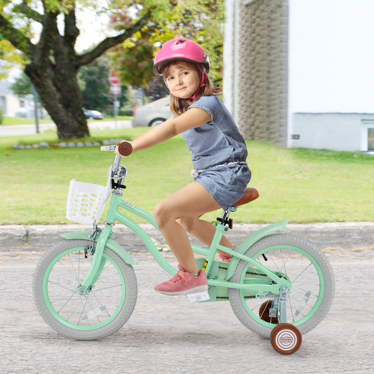 16 Inch Kids Bike, Adjustable Seat, Bell, For 3-8 Years, Green Kids Bike Green at Gallery Canada