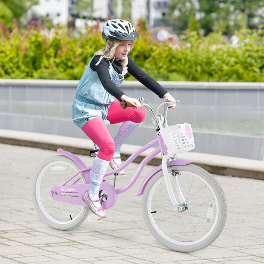 20 Inch Adjustable Kids Bike, 2 Brake System, Purple Kids Bike Purple at Gallery Canada