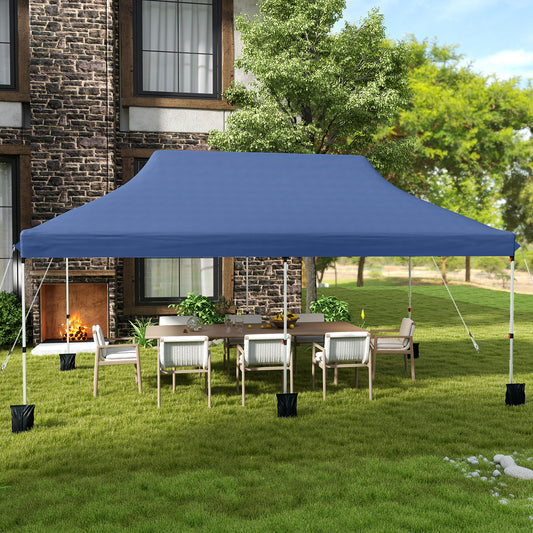 10 X 20 FT Pop up Canopy Tent Foldable Portable Outdoor Gazebo with Carry Bag, Blue Canopies Blue at Gallery Canada