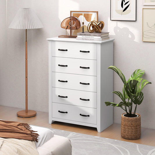Tall Storage Dresser, 5 Pull-Out Drawers, White Dressers & Chests White at Gallery Canada