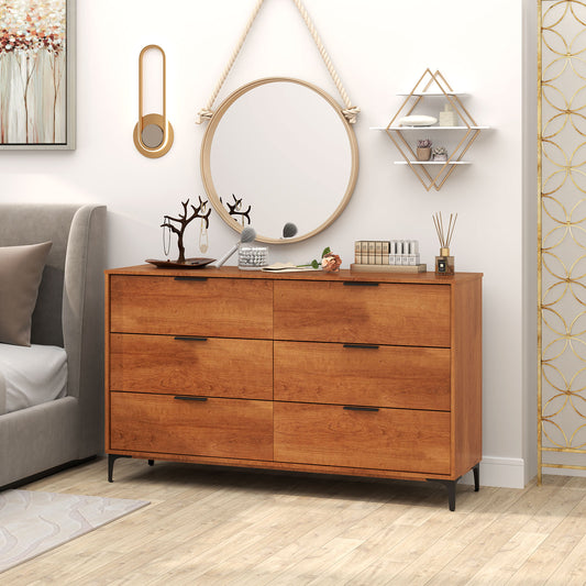 6-Drawer Dresser with Interlock System for Bedroom Living Room, Cherry Dressers & Chests Cherry at Gallery Canada
