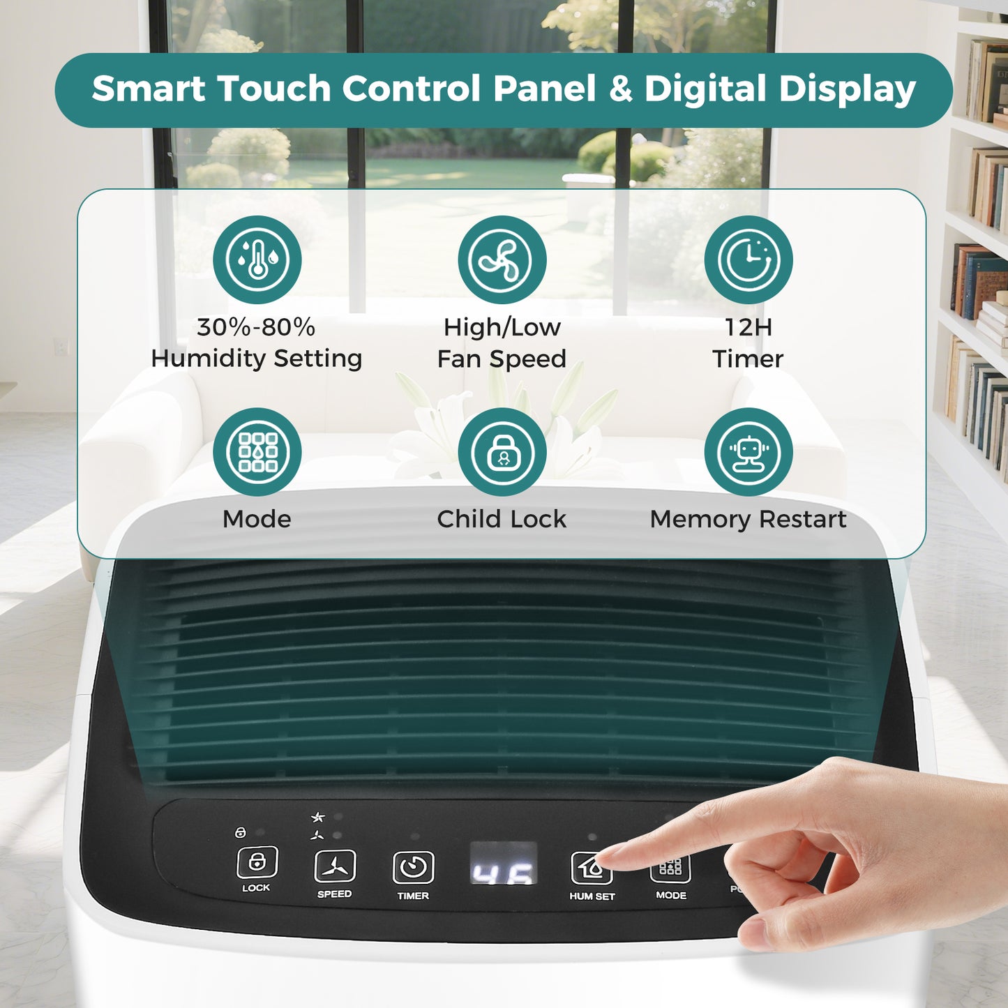 30 Pints 1500 Sq. ft Portable Dehumidifier For Medium To Large Spaces, White Dehumidifiers at Gallery Canada