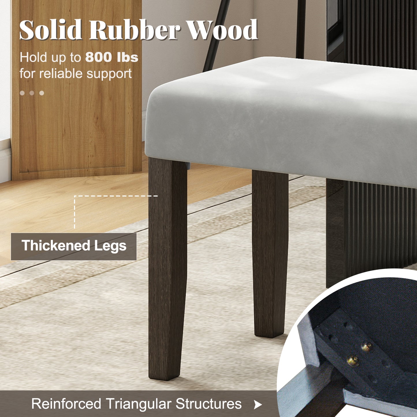 End Of Bed Bench, Padded Seat, Solid Wood Legs, Gray Shoe Racks & Storage Benches at Gallery Canada