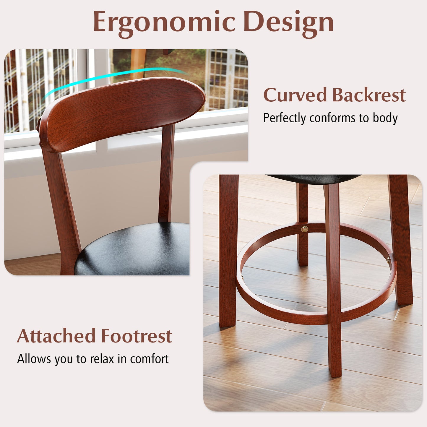Set of 2 24 Inch Upholstered Armless Dining Chairs, Walnut Dining Chairs at Gallery Canada