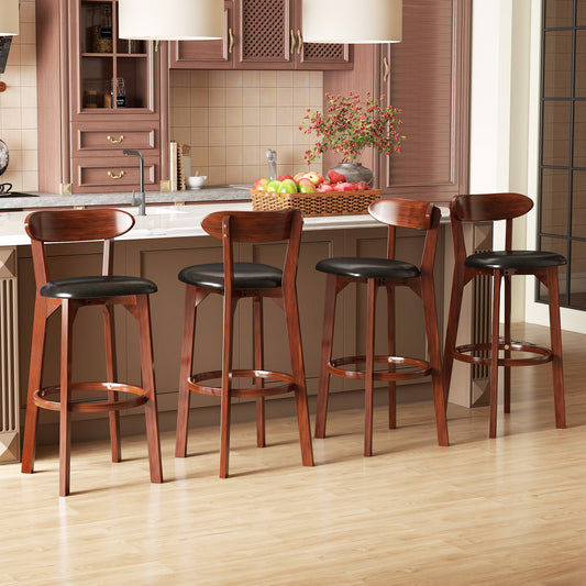 Set of 2 29 Inch Modern Armless Upholstered Dining Chairs, Walnut Dining Chairs Walnut at Gallery Canada