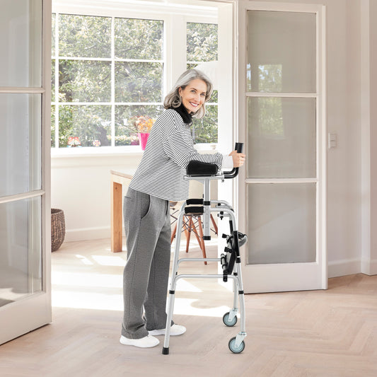 Versatile Rolling Walker for Rehabilitation Training, Silver Walkers & Rollators Silver at Gallery Canada