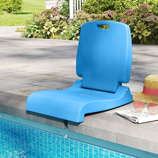 Foldable Outdoor Pool Chair, With Handle And Back Support, Blue Beach & Lawn Chairs Blue at Gallery Canada