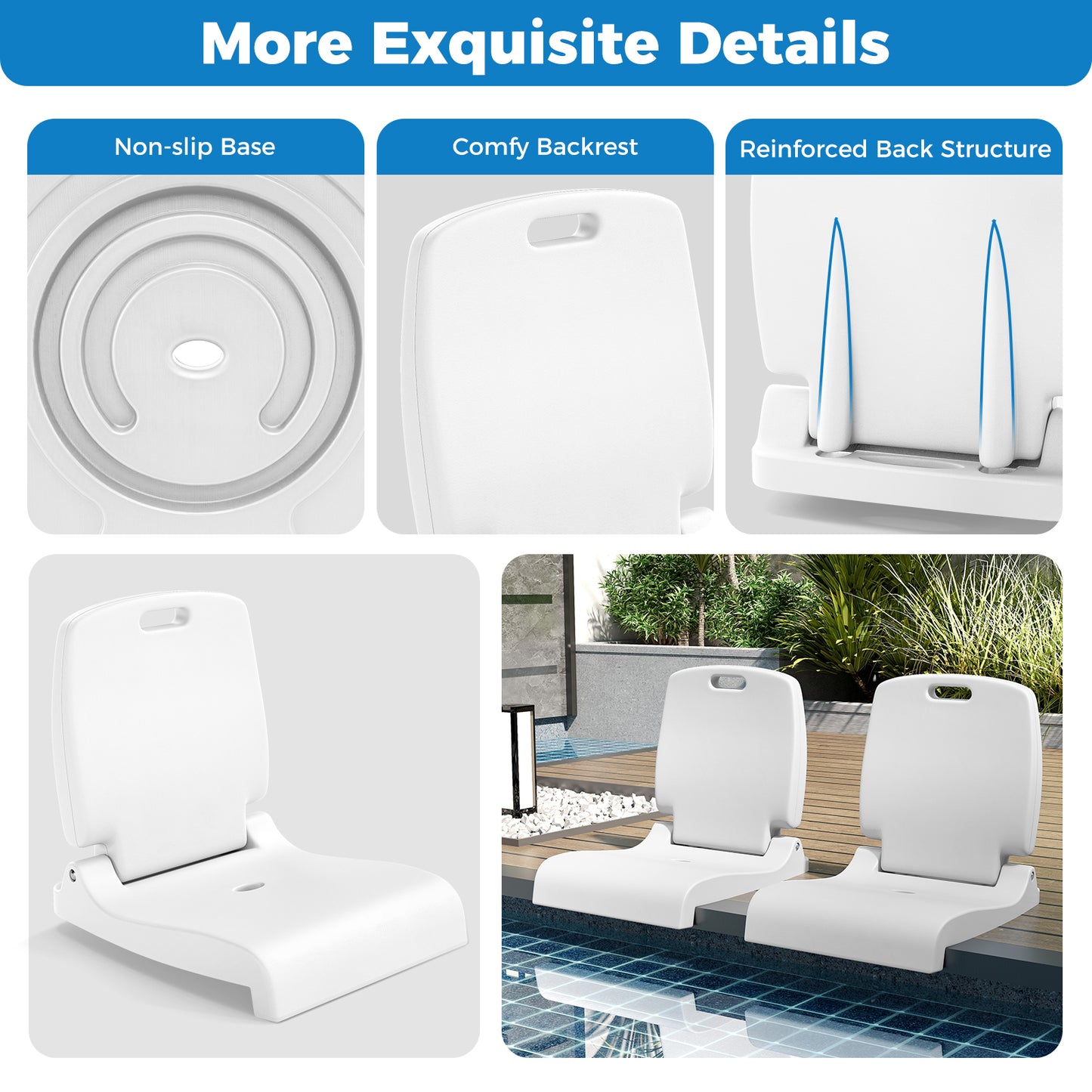 Foldable Outdoor Pool Chair, White Beach & Lawn Chairs at Gallery Canada
