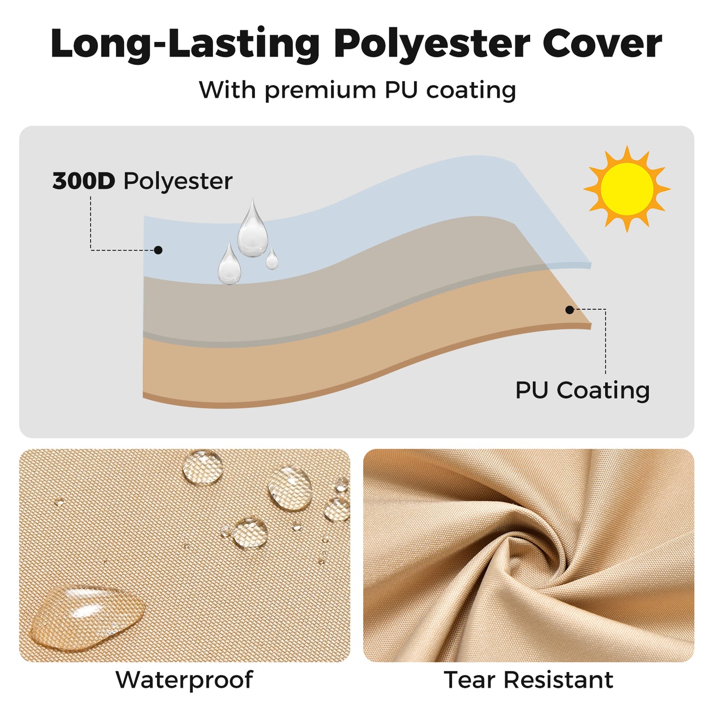 Patio Furniture Cover, 77 x 43 x 30 Inches, Beige Outdoor Furniture Accessories at Gallery Canada