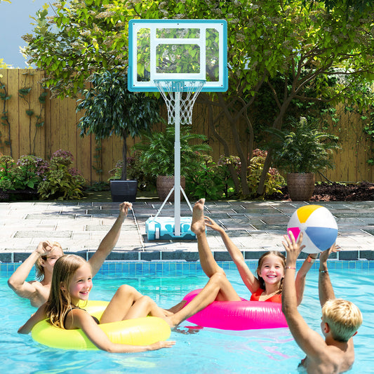 Pool Basketball Hoop Poolside Portable Basketball Goal with Shatterproof Backboard, White Sport Equipments White at Gallery Canada