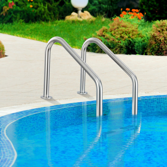 4-Step Inground Pool Ladder Stainless Steel Swimming Pool Ladder, Silver Swimming Pools Silver at Gallery Canada
