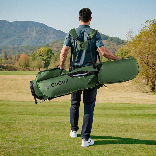 Golf Stand Bag, 8 Way Top Dividers, 5 Zippered Pockets, Green Golf Green at Gallery Canada