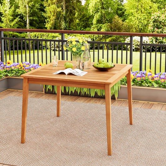 40 Inch Acacia Wood Dining Square Bistro Table, Natural Patio Dining Tables Natural at Gallery Canada