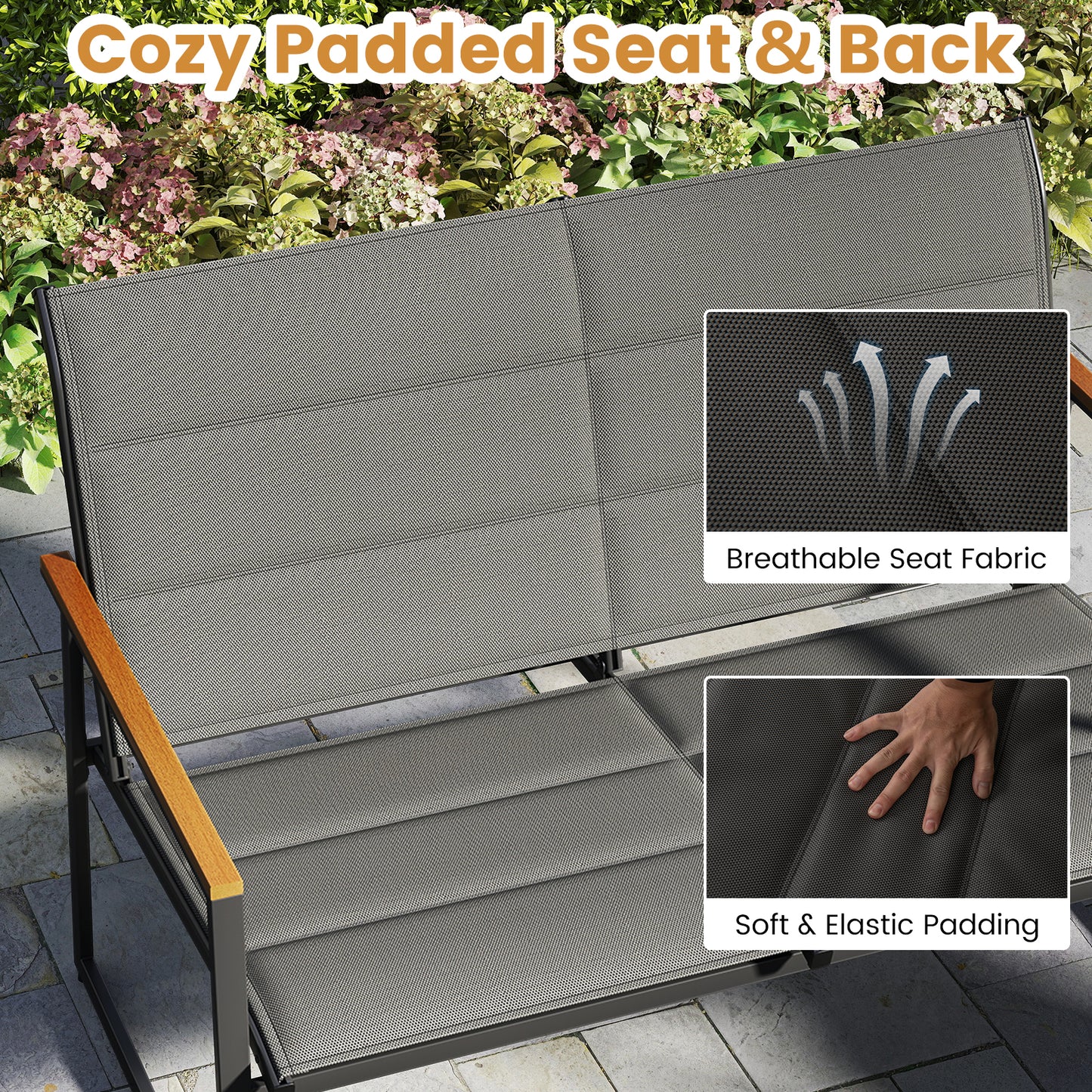 4-Piece Outdoor Patio Furniture Set, Gray