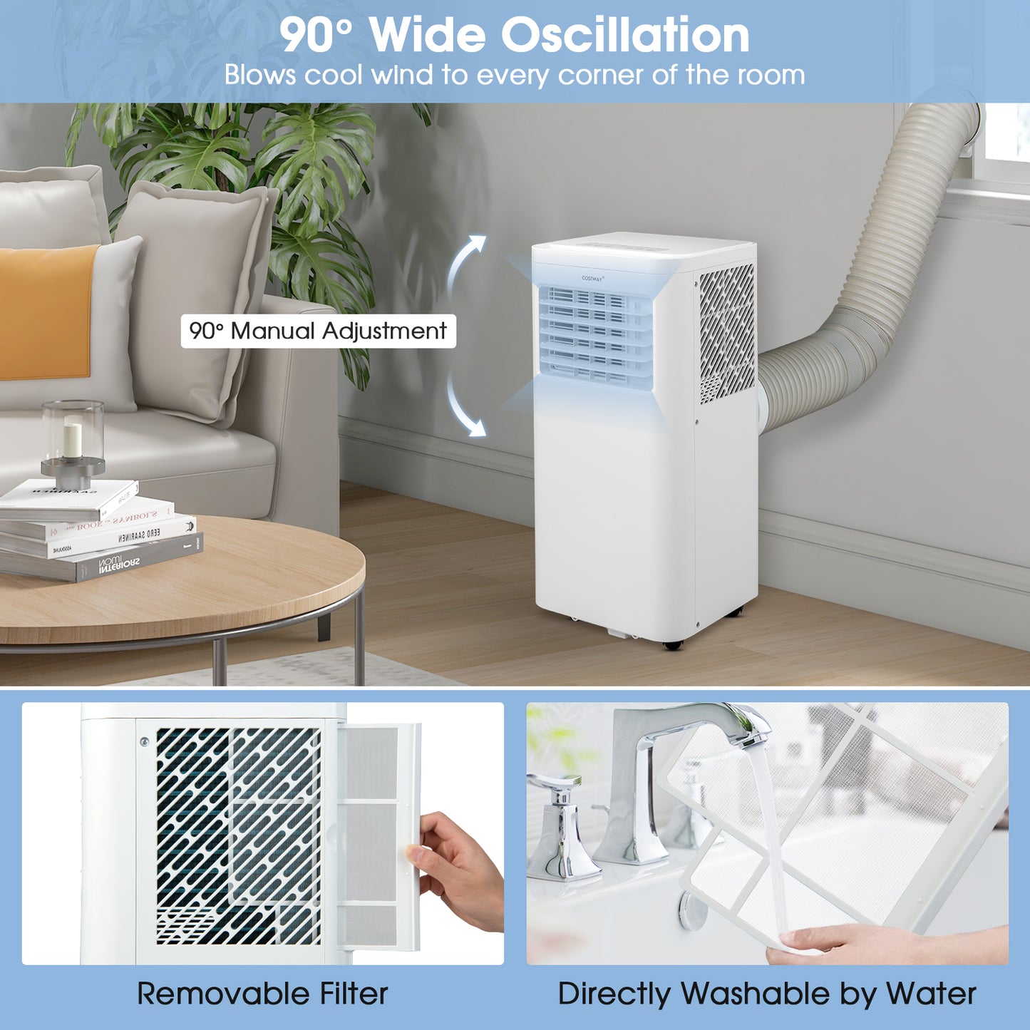 6000 BTU Portable Air Conditioner, Cools 250 Sq.Ft, White Portable Air Conditioners at Gallery Canada