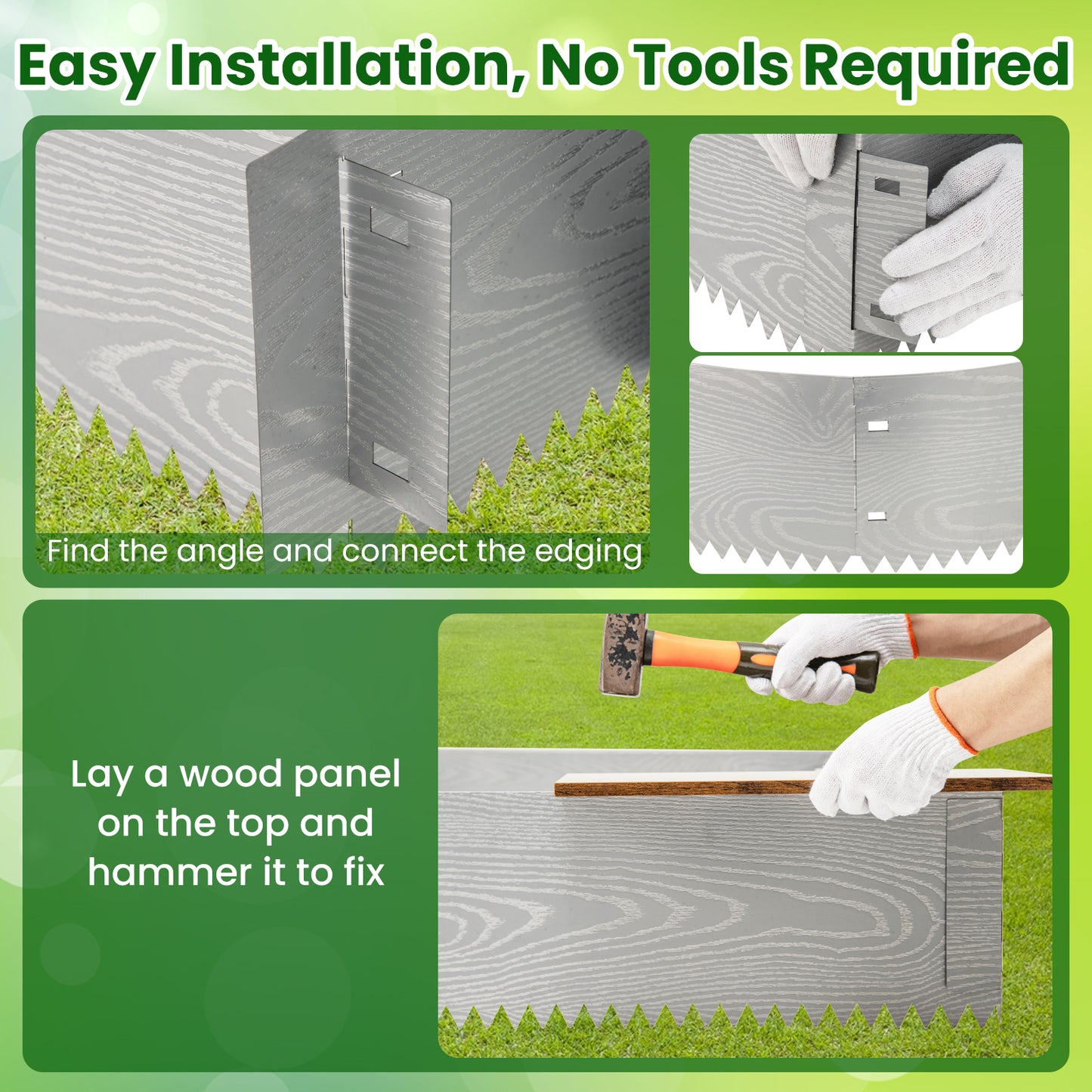 6-Pack 20 FT Galvanized Metal Landscape Edging, Silver Raised Garden Beds at Gallery Canada