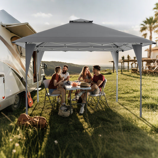 13 X 13 FT Pop Up Gazebo, Avec Sac de Transport, Gris