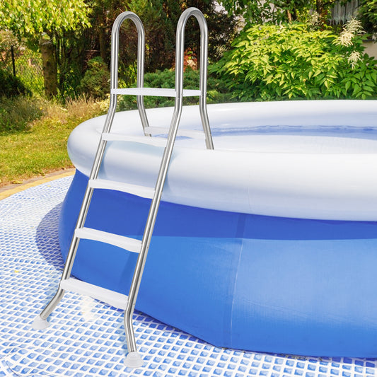 75.6" Above Ground Pool Ladder, 4-Step A-Frame, Silver Swimming Pools Silver at Gallery Canada