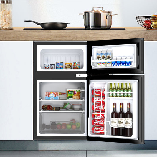 3.2 Cu Ft Compact Stainless Steel Refrigerator, Black Refrigerators Black at Gallery Canada