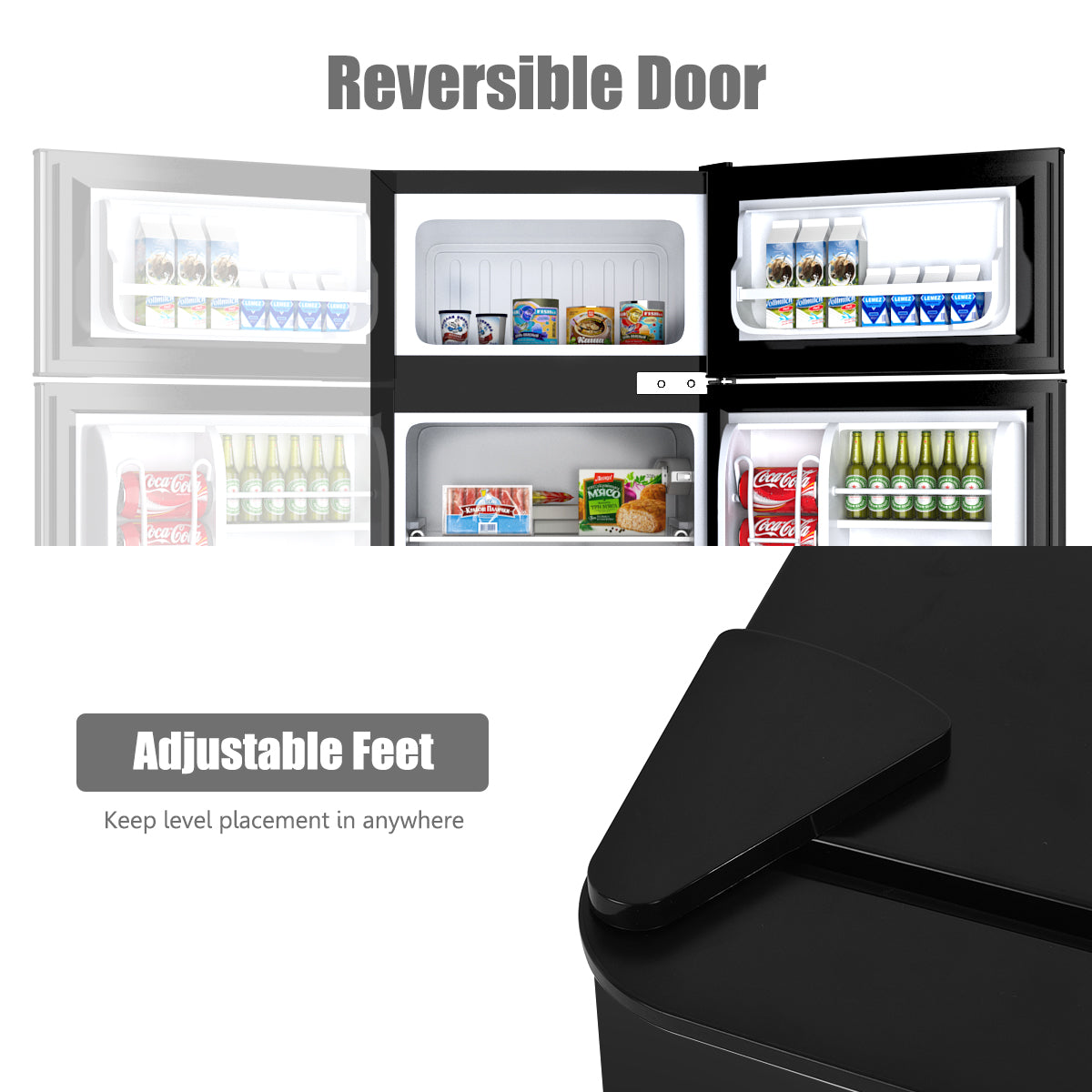 3.2 Cu Ft Compact Stainless Steel Refrigerator, Black Refrigerators at Gallery Canada