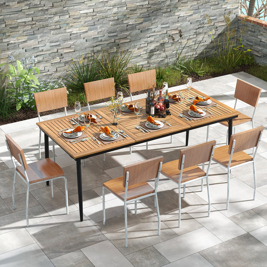 79 Inch Acacia Wood Outdoor Dining Table For 8, 1.9 Inch Umbrella Hole Patio Dining Tables Options at Gallery Canada