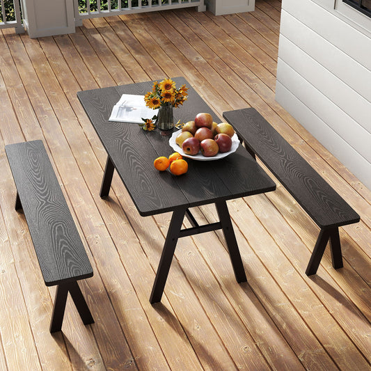 3 Piece Outdoor Picnic Table And Benches Set For 6 People Picnic Tables Options at Gallery Canada