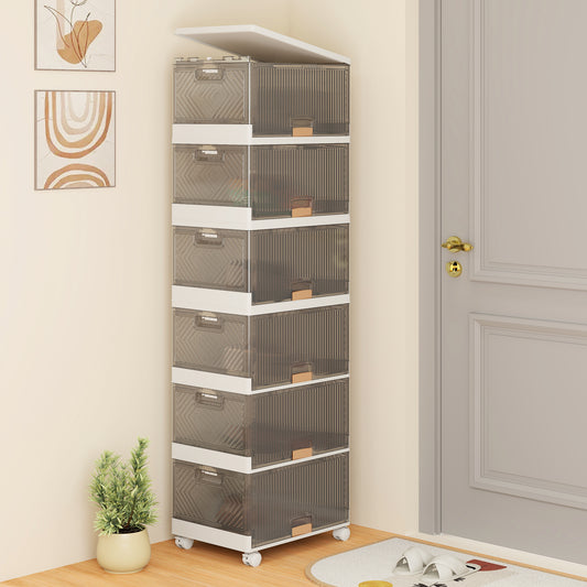 Stackable Storage Bins, 6 Cube, Detachable Wheels, White Shoe Racks & Storage Benches White at Gallery Canada