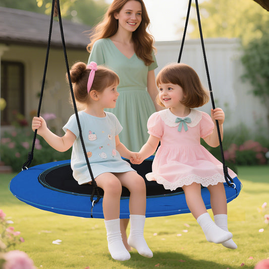 40 Inches Saucer Tree Swing With Lights, Blue Swing & Playsets Blue at Gallery Canada