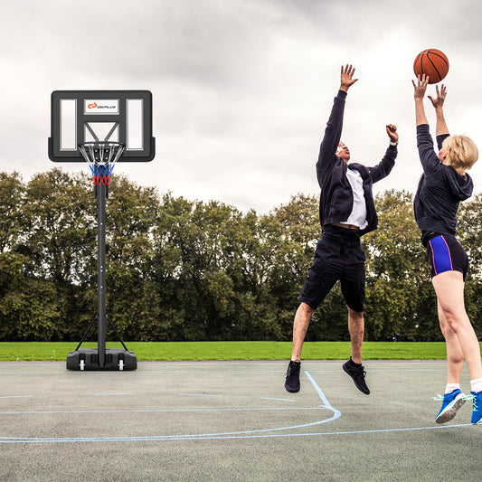 Portable Basketball Hoop with 4.6 to 10 Feet 10-Level Height Adjustable, Black Sport Equipments Black at Gallery Canada