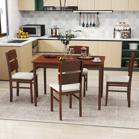 5-Piece Dining Table Set, Walnut, For 4 People Dining Room Sets Walnut at Gallery Canada
