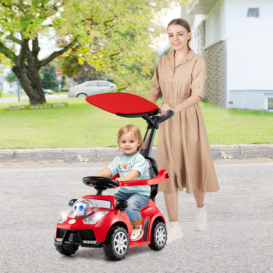 3 In 1 Push Car Stroller, Red Push & Pedal Ride On Toys Red at Gallery Canada