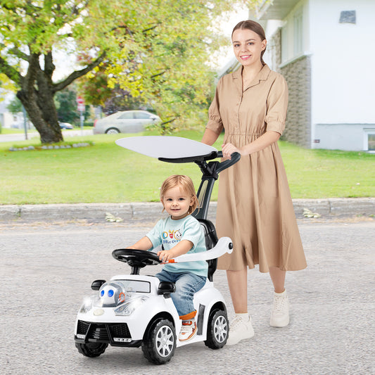 3 In 1 Toddler Push Car Stroller, White Push & Pedal Ride On Toys White at Gallery Canada