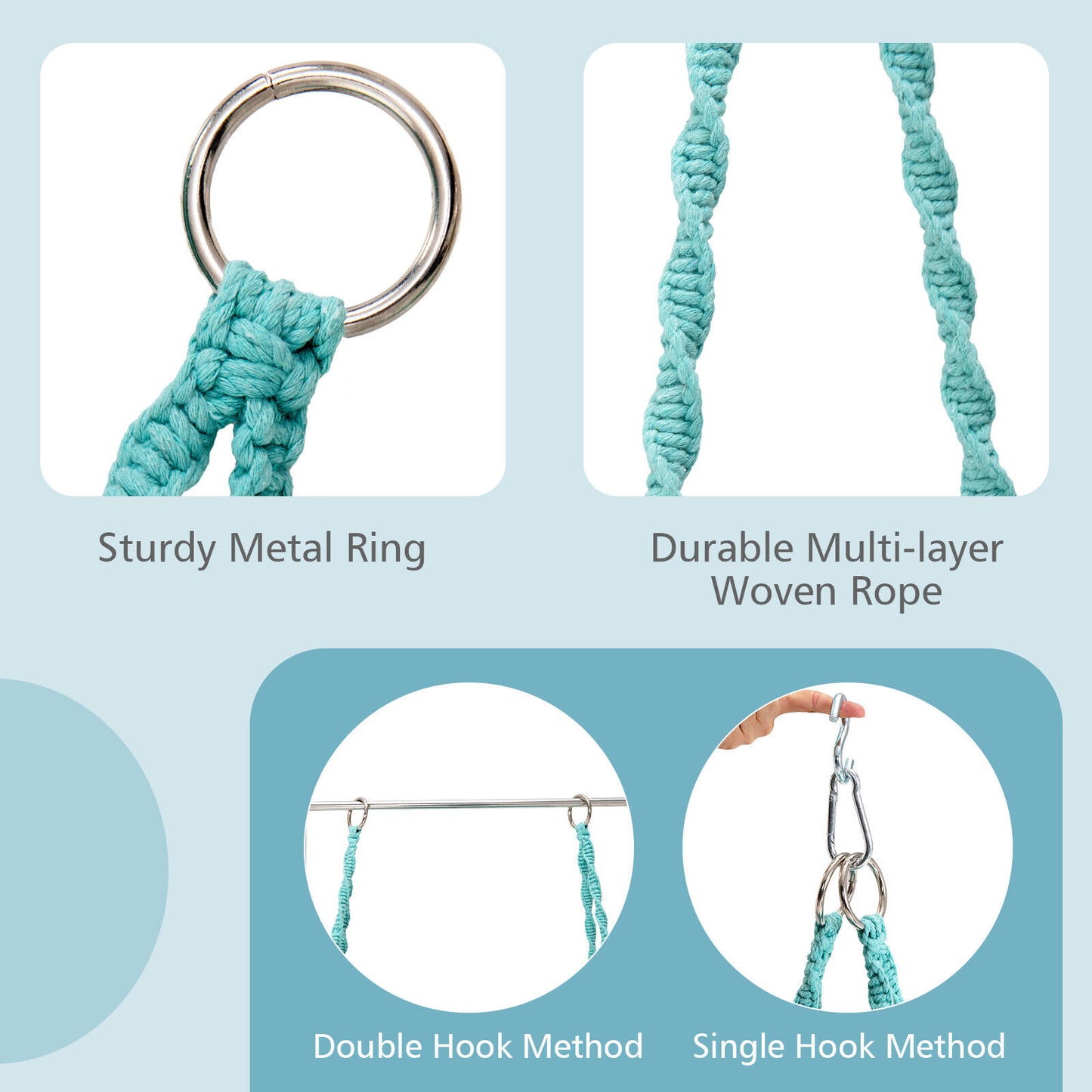 Cushioned Hammock Swing Chair, Turquoise Hammocks at Gallery Canada