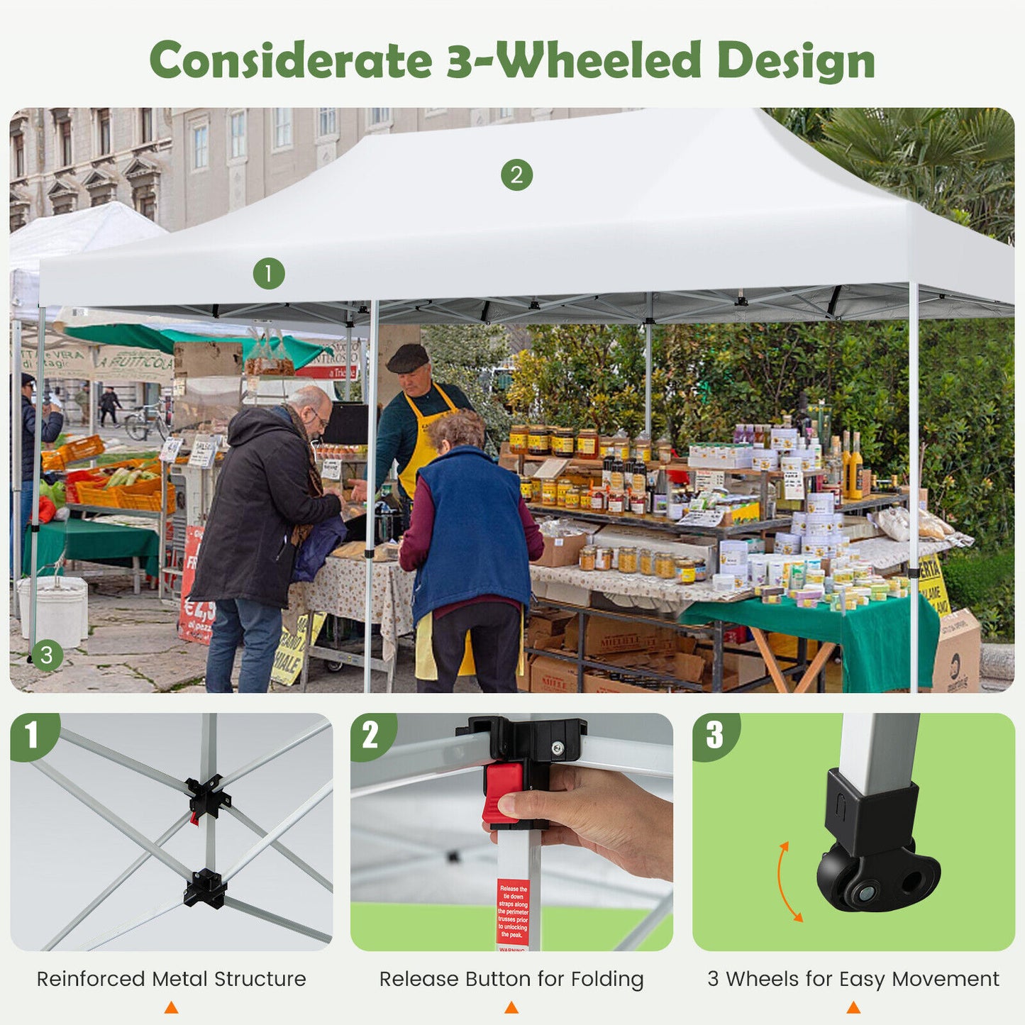 10 x 20 Feet Pop-Up Canopy Tent, White Canopies at Gallery Canada